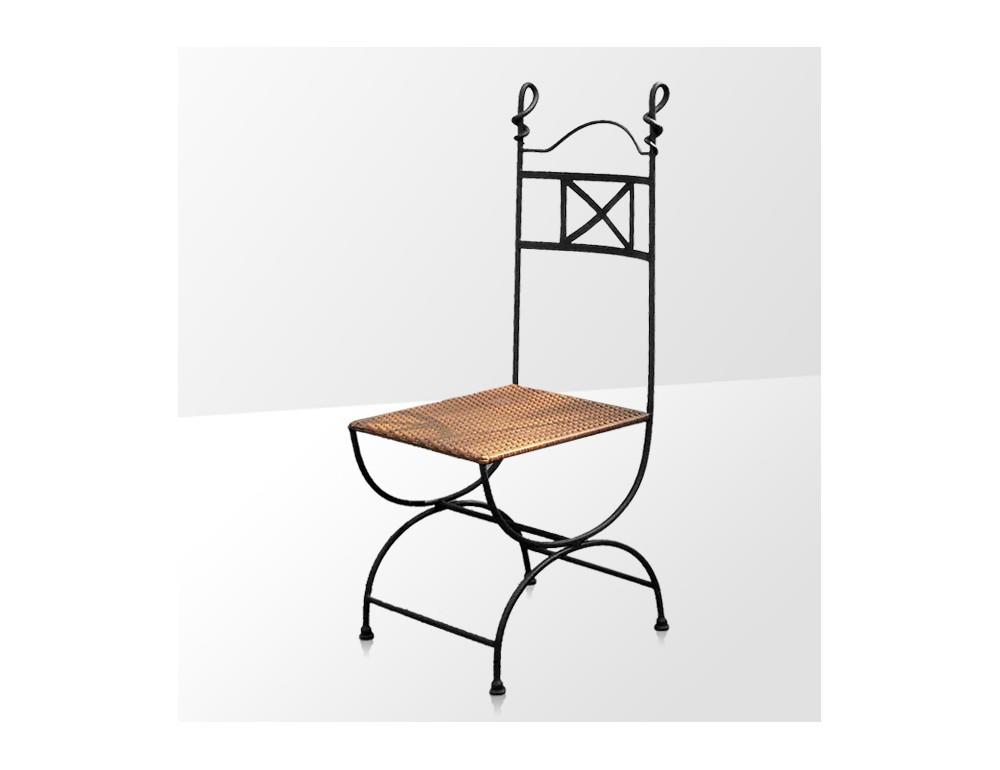 Gartenstuhl aus Schmiedeeisen. Polyrattan. - Schmiedeeisen Profi