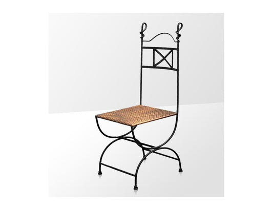 Gartenstuhl aus Schmiedeeisen. Polyrattan. - Schmiedeeisen Profi