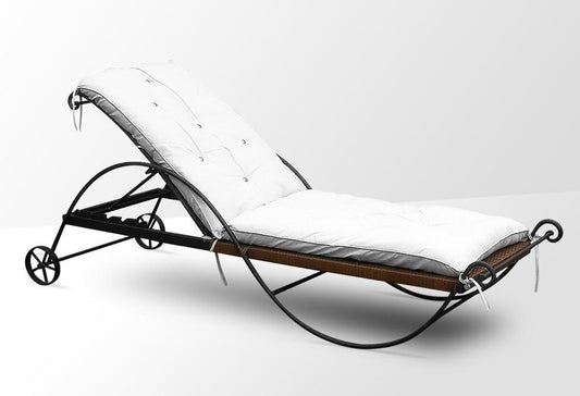 Rattan Lounge  Sonneliege aus Schmiedeeisen - Schmiedeeisen Profi