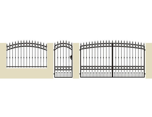 Hoftor aus Schmiedeeisen ''Düsseldorf'' - Schmiedeeisen Profi
