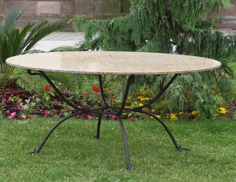 Gartentisch aus Schmiedeeisen Granit